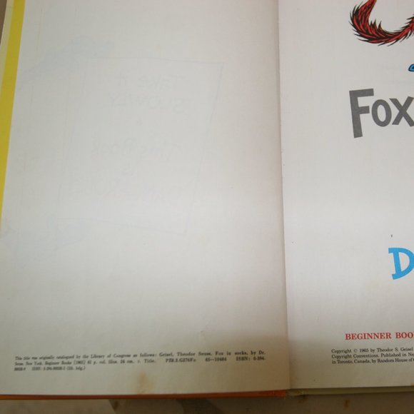 FIRST EDITION "Fox in Socks" by Dr. Seuss (1965) + FREE Cat in the Hat - Picture 2 of 8